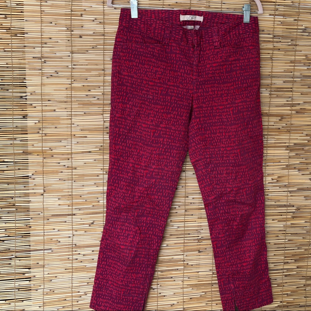Loft Pink Patterned Pants